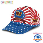 Washington Football Team American Flag Pattern Independence Day Baseball Cap