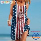 Washington Football Team In My Veins USA In My Heart Independence Day Women’s Summer Beach Sling Dress