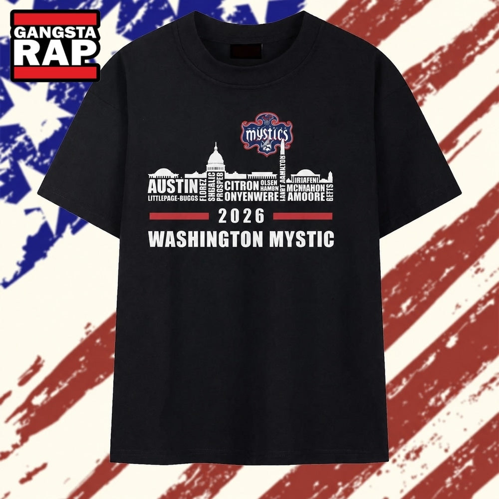 Washington Mystics 2026 City Skyline Roster Basketball T Shirt