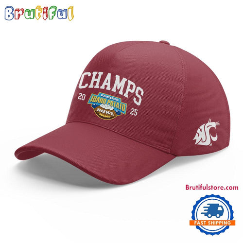 Washington State Cougars Football 2025 Potato Bowl Champions Limited Edition Red Cap