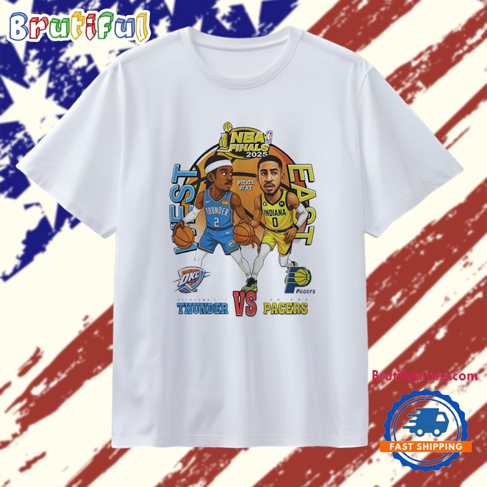 West OKC Thunder Shai vs East Indiana Pacers Haliburton 2025 NBA Finals Face-Off T Shirt