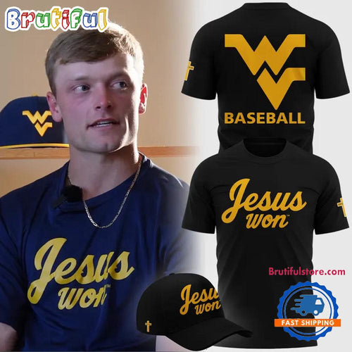 West Virginia Mountaineers JESUS WON 2026 Black T Shirt