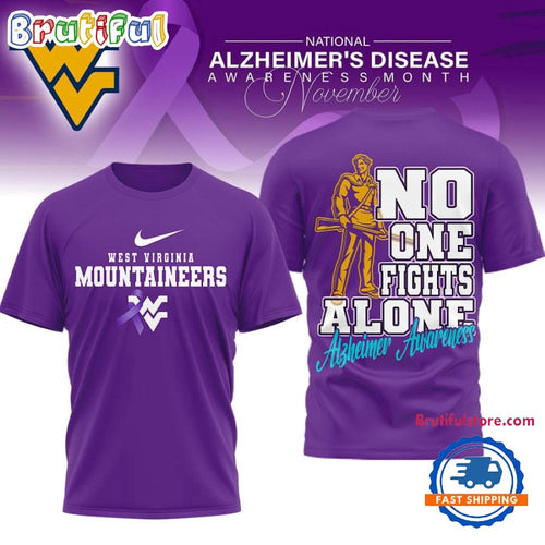 West Virginia Mountaineers NCAA Alzheimer Awareness November Unisex 3D Shirt