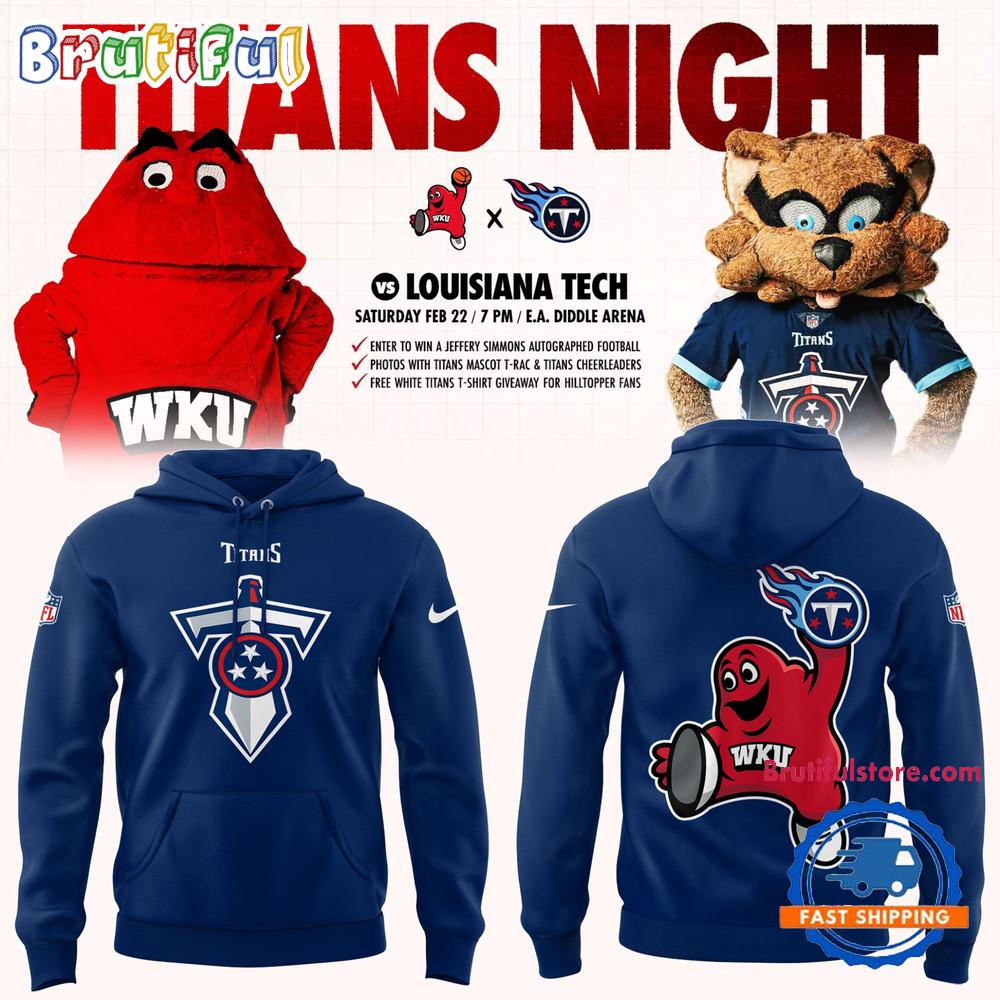 Western Kentucky Hilltoppers Tennessee Titans Night Hoodie T-Shirt