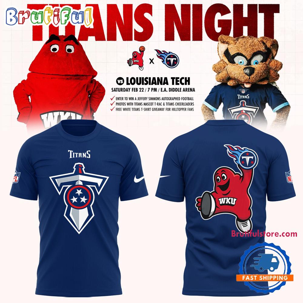 Western Kentucky Hilltoppers Tennessee Titans Night Hoodie T-Shirt