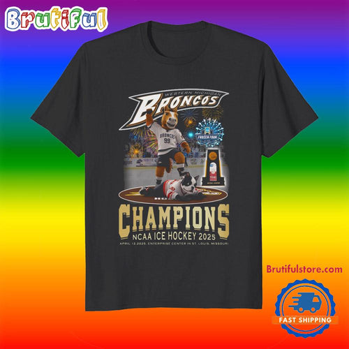 Western Michigan 2025 NCAA Division I Men’s ICE Hockey Frozen Four Champions Mascot Shirts