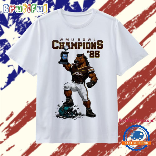 Western Michigan Broncos Myrtle Beach Bowl Champions 2025 football mascot T Shirt