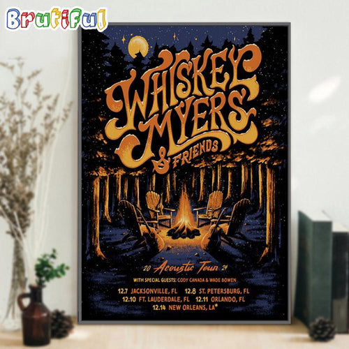 Whiskey Myers & Friends 2024 Acoustic Tour Wall Art Poster Canvas