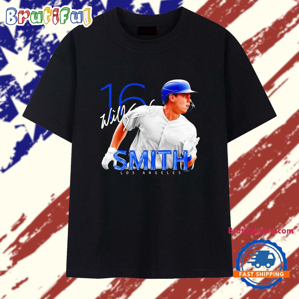 Will Smith Los Angeles Dodgers player #16 Signature T Shirt