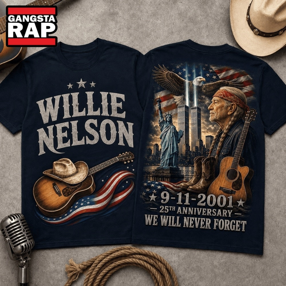 Willie Nelson 911 Memorial 25th Anniversary 3D Shirt Hoodie T-Shirt