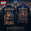 Willie Nelson American Flag Portrait 343 Tribute 3D Shirt