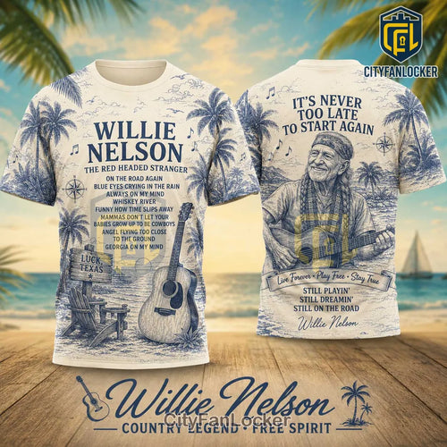 Willie Nelson Lyric Cream T-Shirt 2026