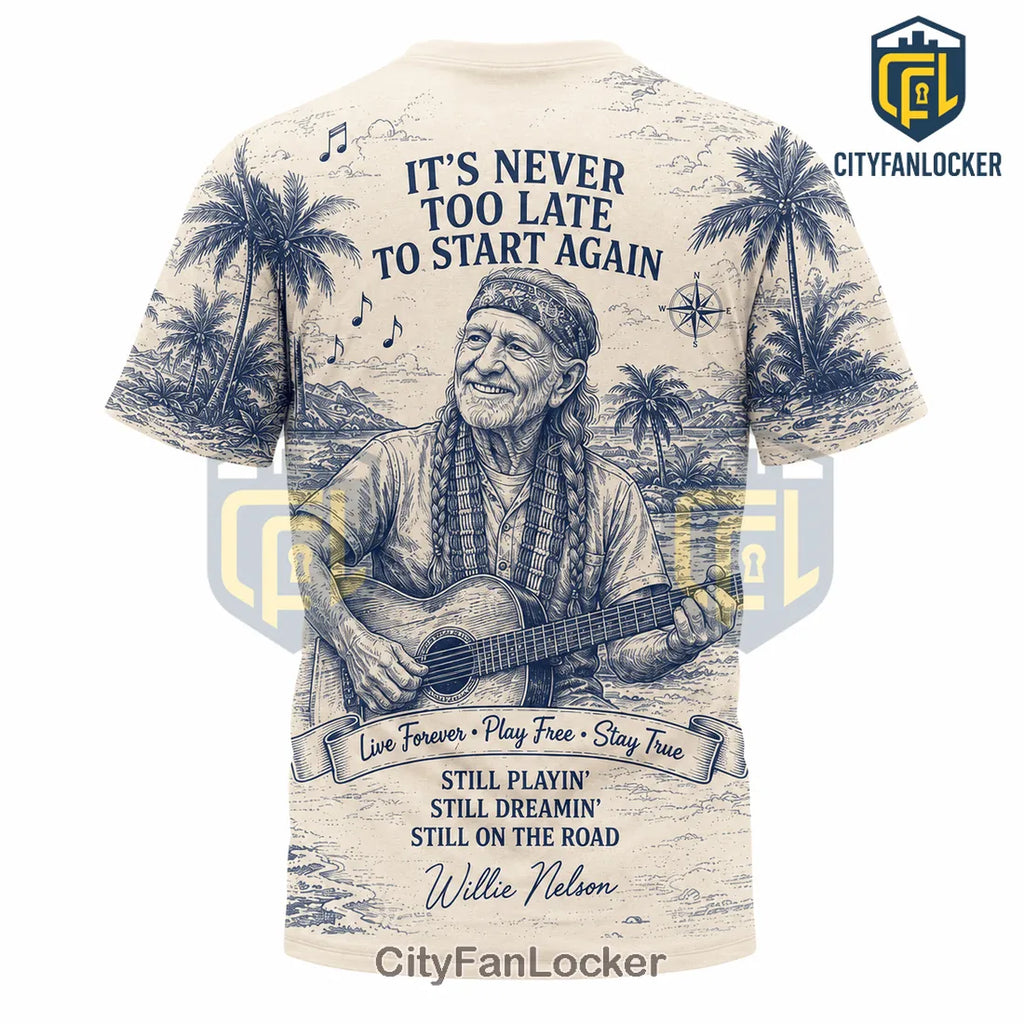 Willie Nelson Lyric Cream T-Shirt 2026