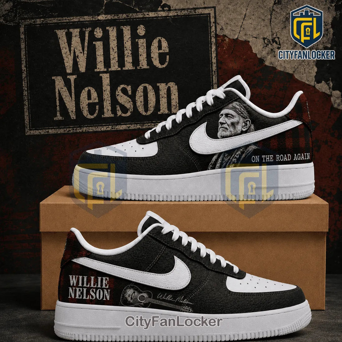 Willie Nelson x AF1 Iconic Singer Air Force 1 Low Top Sneakers