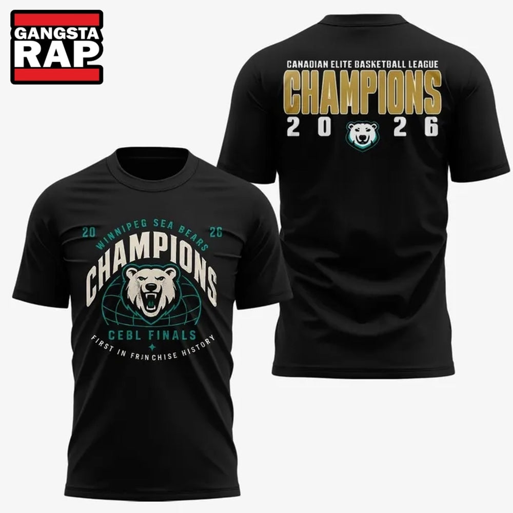 Winnipeg Sea Bears CEBL Champions Finals 2026 3D Shirt Hoodie T-Shirt