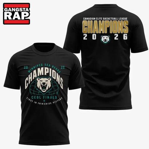 Winnipeg Sea Bears CEBL Champions Finals 2026 3D Shirt Hoodie T-Shirt