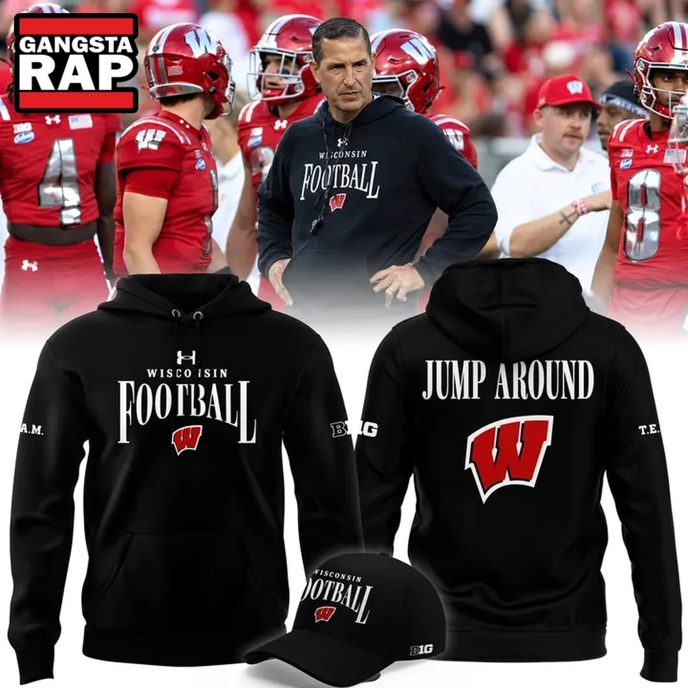 Wisconsin Badgers Football Head Coach Luke Fickell Jump Around 2026 Hoodie T-Shirt