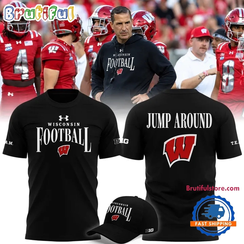 Wisconsin Badgers Football Head Coach Luke Fickell Jump Around 2026 Hoodie T-Shirt