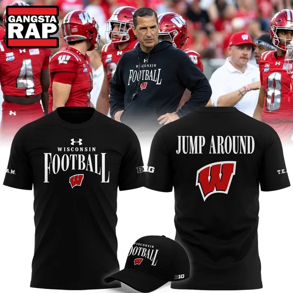 Wisconsin Badgers Football Head Coach Luke Fickell Jump Around 2026 Hoodie T-Shirt