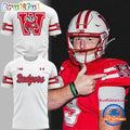 Wisconsin Badgers Football Throwback Uniform White Shirt