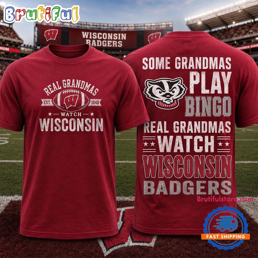 Wisconsin Badgers NCAA Real Grandma Team Unisex 3D Shirt