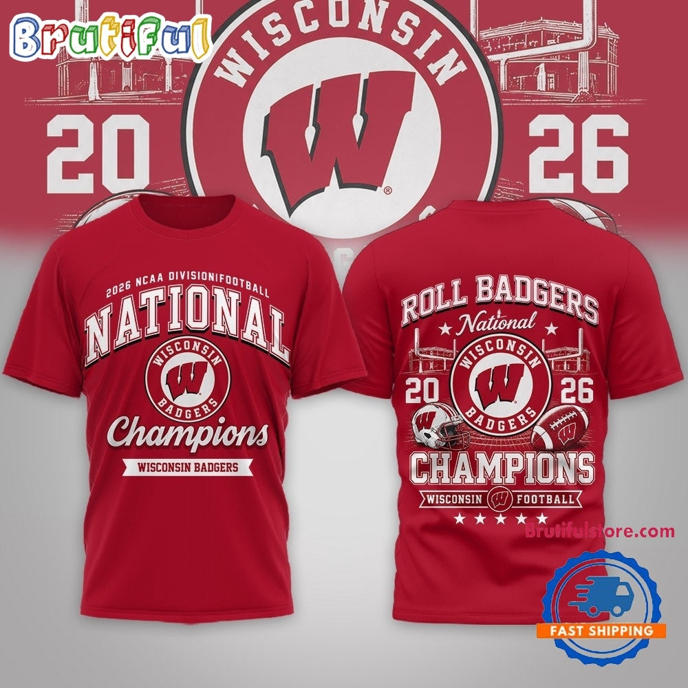 Wisconsin Badgers NCAA Road to Glory 2026 Football Champions 3D Shirt