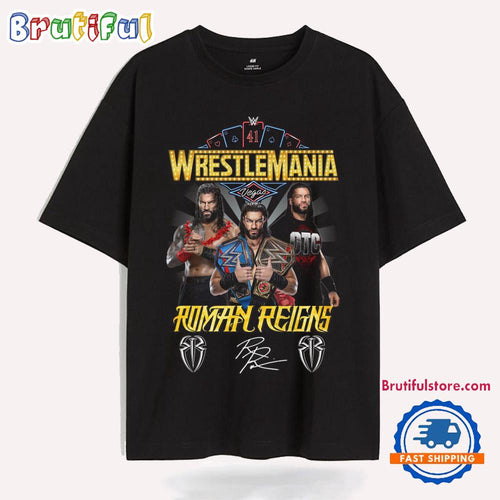 Wrestle Mania Roman Reigns Signature WWE T Shirt
