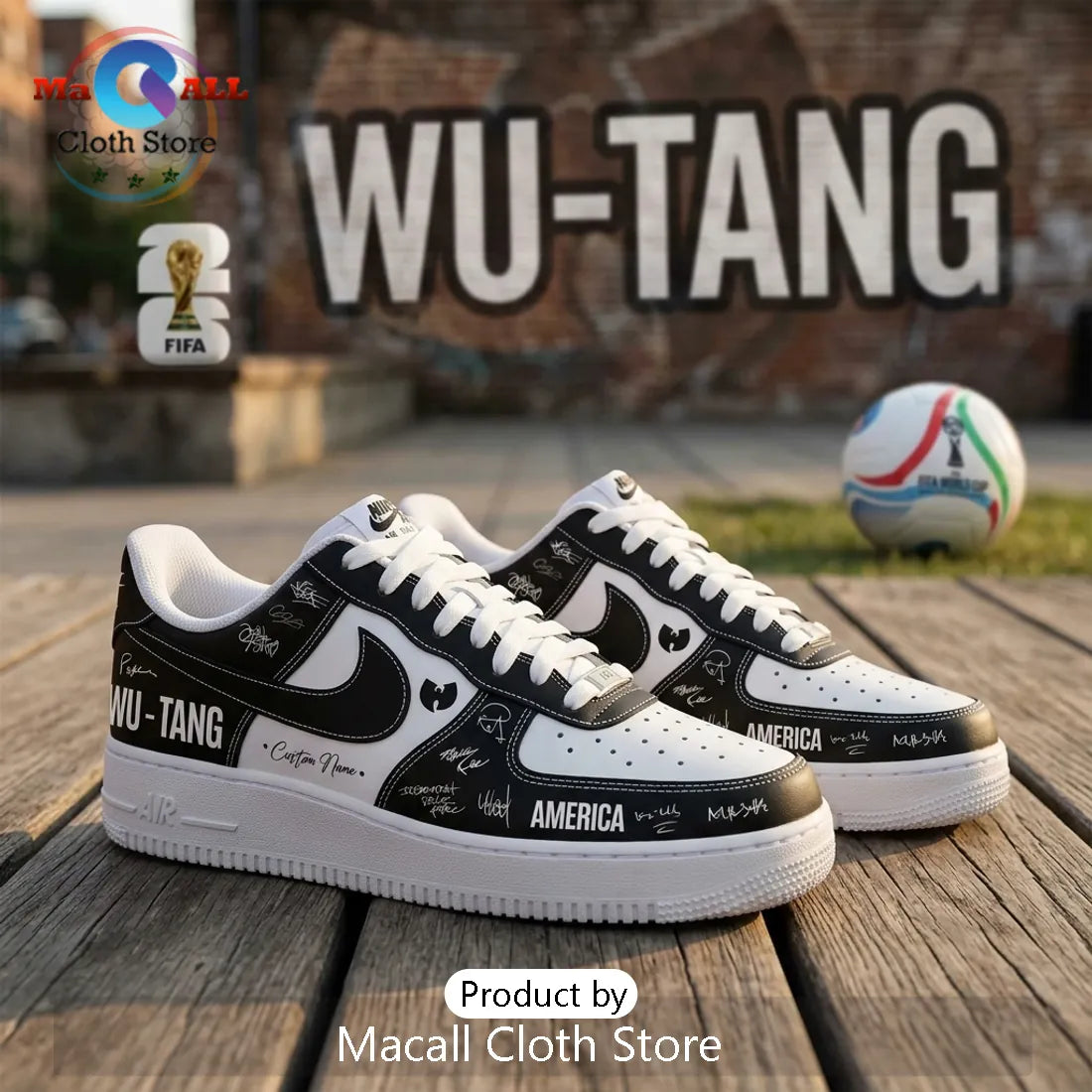 Wu-Tang Clan x FIFA World Cup 2026 USA Soccer Air Force 1 Sneakers