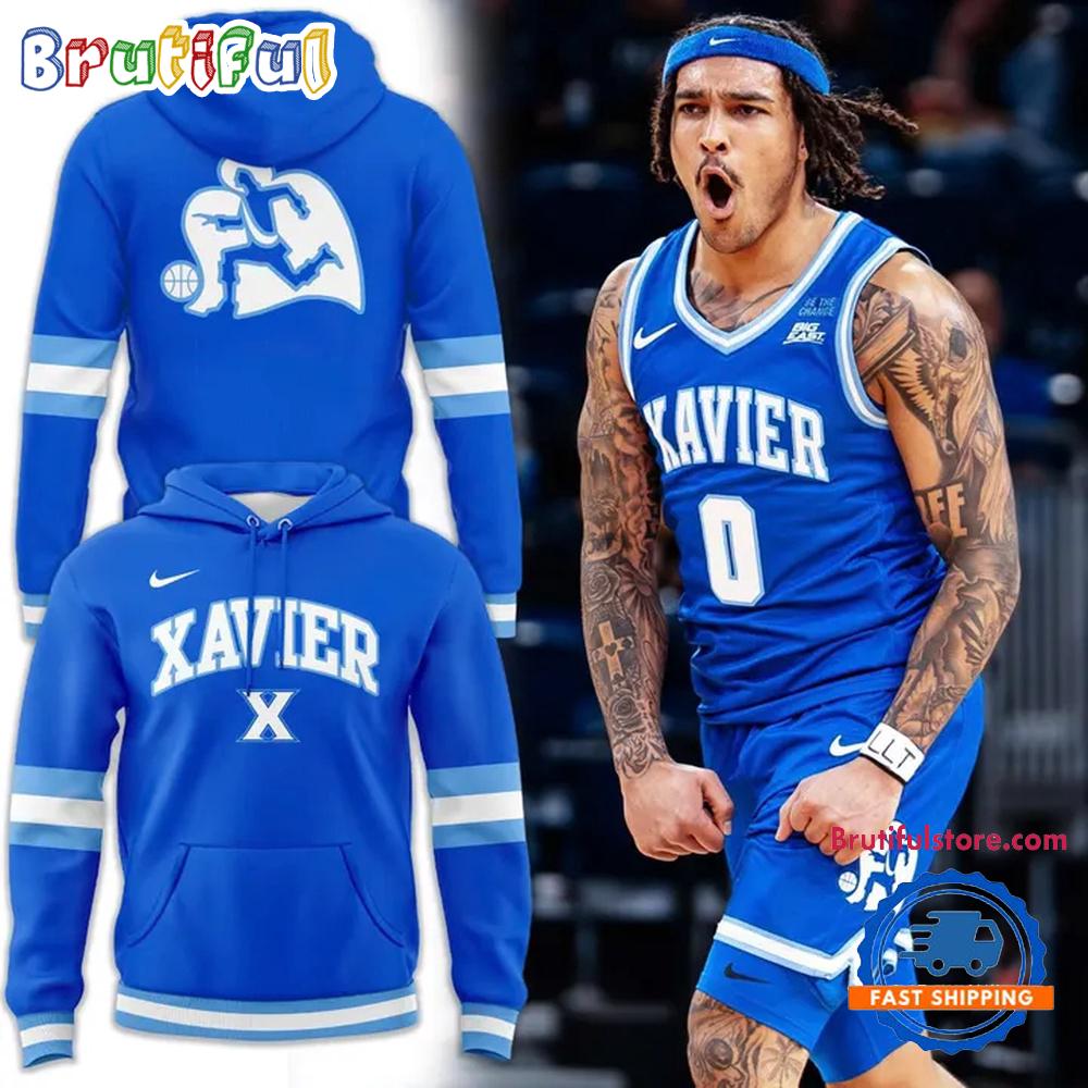 Xavier Musketeers Men’s Basketball Running Man Uniform 2026 Hoodie T-Shirt