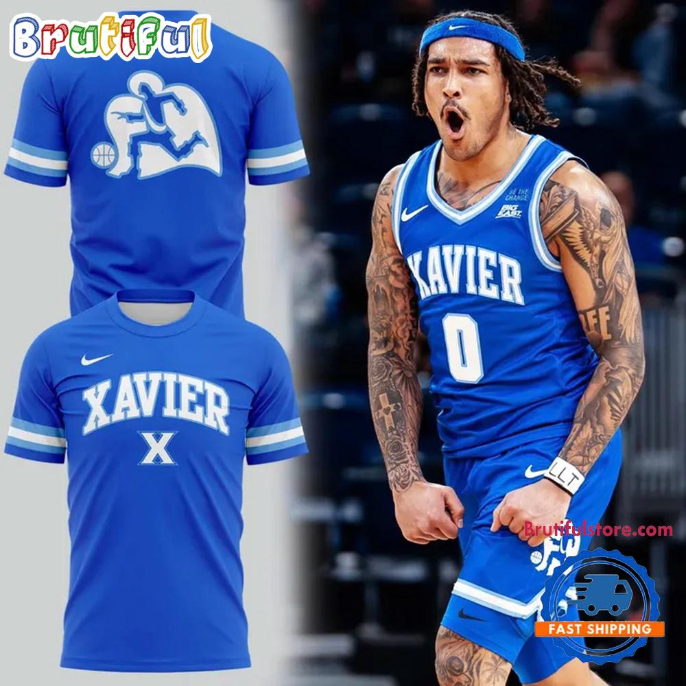 Xavier Musketeers Men’s Basketball Running Man Uniform 2026 Hoodie T-Shirt