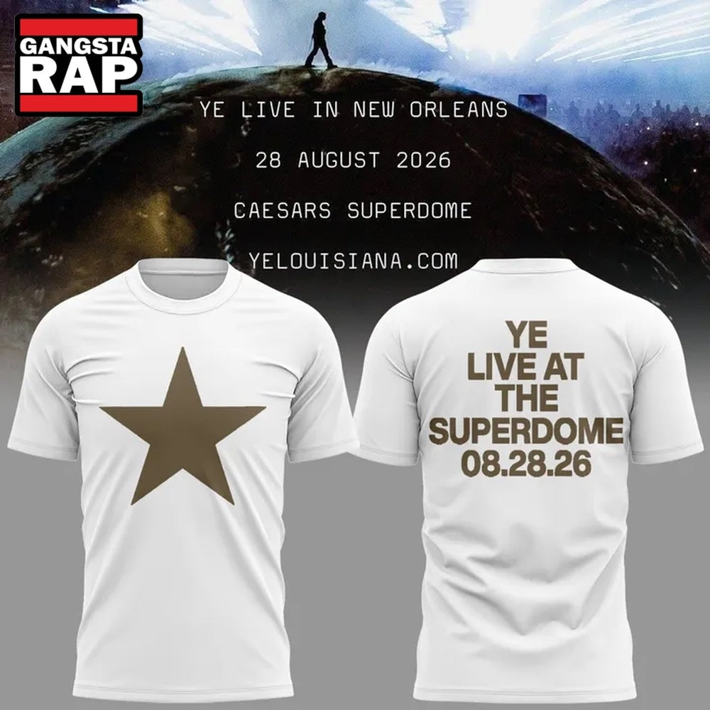 Ye Live At The Superdome Shirt, 2026 Ye Live Concert Tour White T Shirt