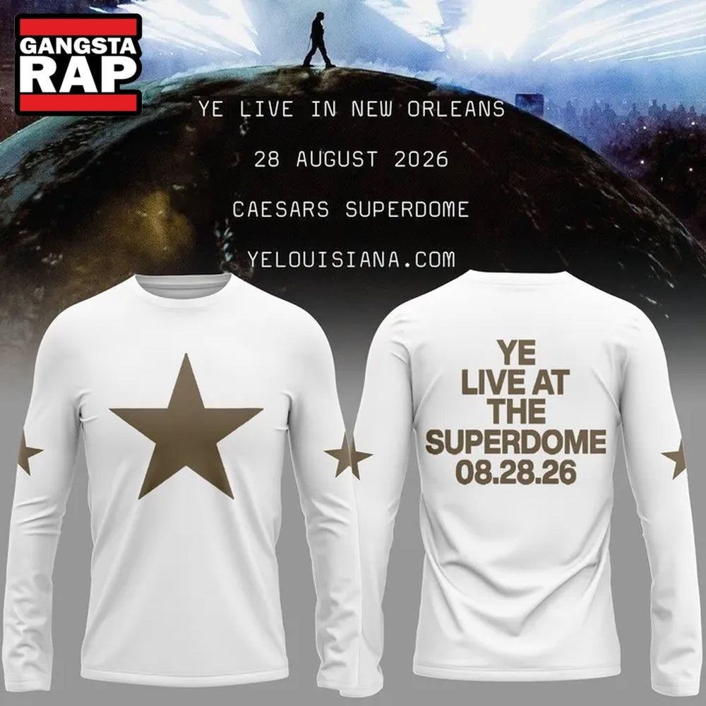 Ye Live Concert Tour At The Superdome 2026 White Long Sleeve Shirt
