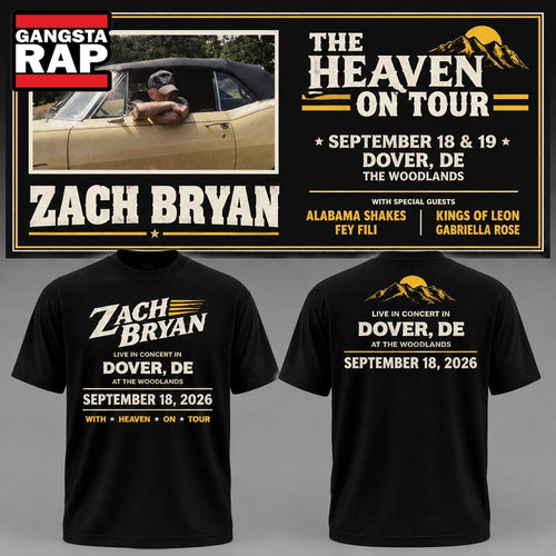 Zach Bryan With Heaven On Tour 2026 Dover T Shirt