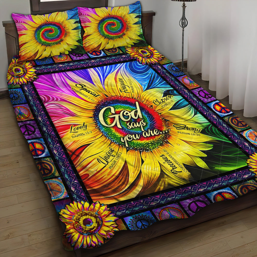 Hippie Quilt Bedding Set - Colorful Artistic Bedspread