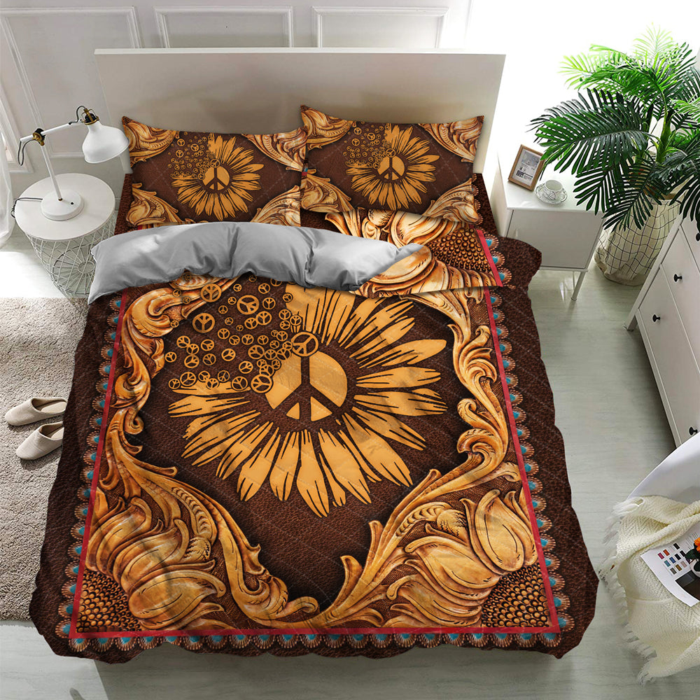 Hippie Quilt Bedding Set - Relaxed Freedom Color Quilt