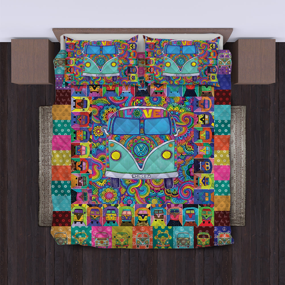 Hippie Quilt Bedding Set - Free Spirit Color Comfort Set