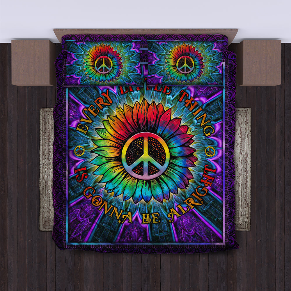 Hippie Quilt Bedding Set - Vibrant Spirit Quilted Bedspread