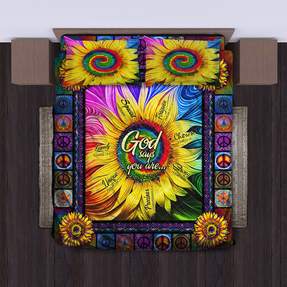 Hippie Quilt Bedding Set - Colorful Artistic Bedspread