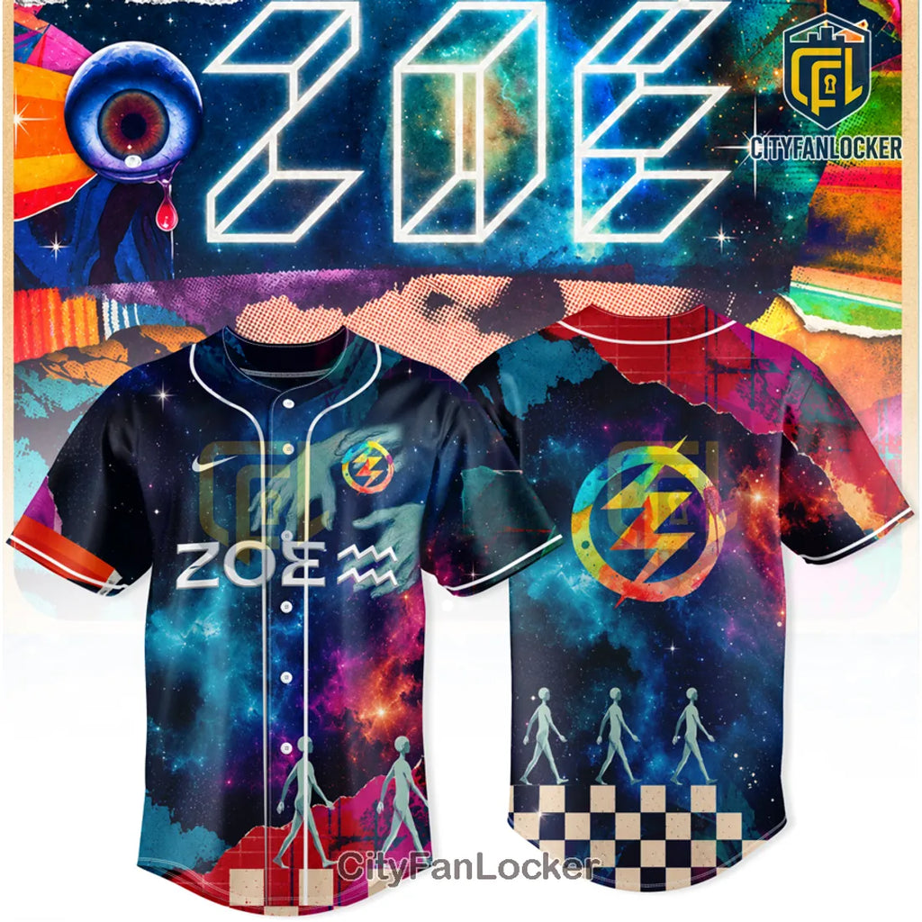 Zoé Memorex Rexsexex Más Tour Space Galaxy Theme Baseball Jersey