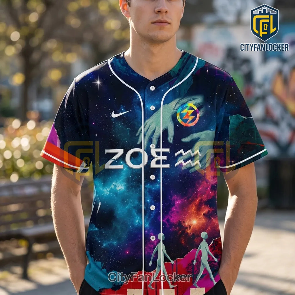 Zoé Memorex Rexsexex Más Tour Space Galaxy Theme Baseball Jersey