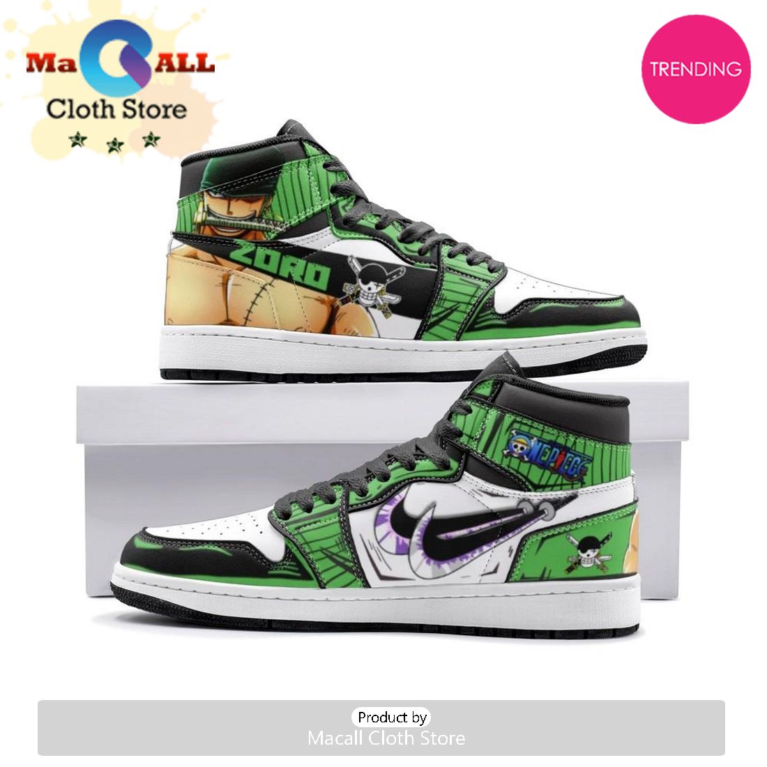 Zoro Roronoa One Piece Air Jordan 1 High Top Shoes